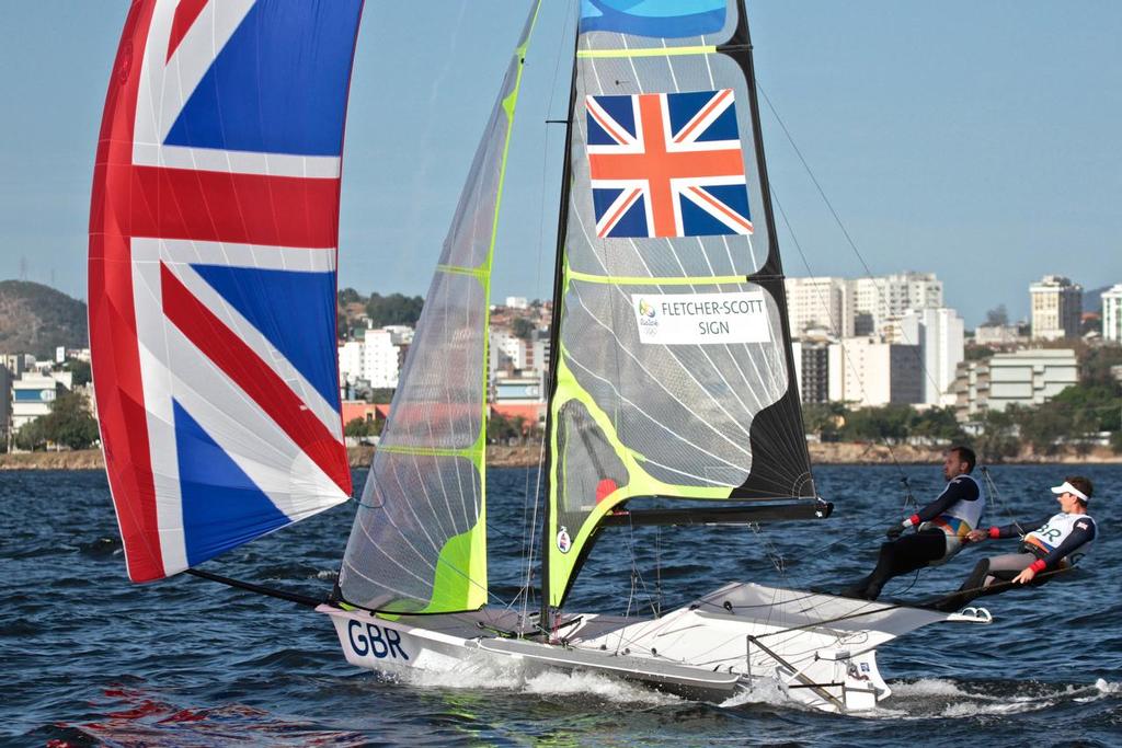 Day 6 - 49er August 13, 2016. Team GBR finish Race 5 © Richard Gladwell www.photosport.co.nz